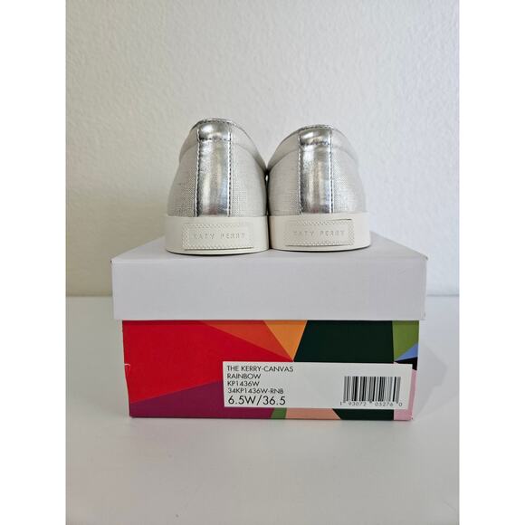 NIB Katy Perry "The Kerry" Rainbow Canvas Slip-On Sneakers, Size 6.5 - Picture 6 of 9
